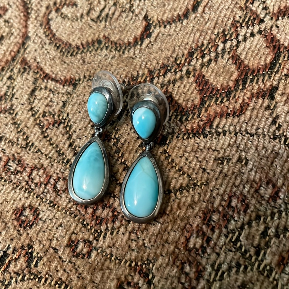 Marahlago earrings - sterling and Larimar